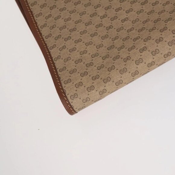 GUCCI Micro GG Supreme Garment Cover PVC Beige Gold Auth gh944 - Picture 4 of 16